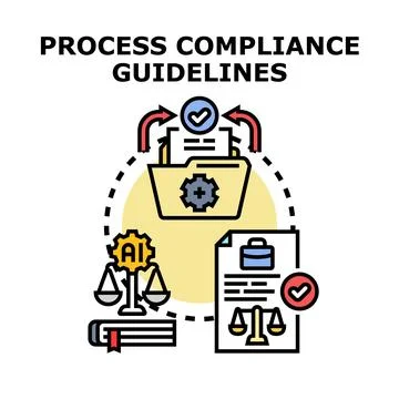 Process compliance guidelines ensuring regulatory legal obligations Stock Illustration