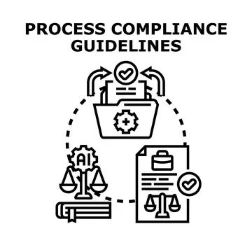 Process compliance guidelines ensuring regulatory legal obligations イラスト素材