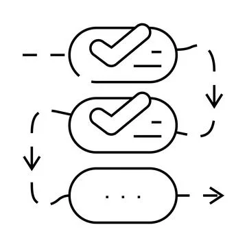 Process of compliance line icon vector illustration Иллюстрация