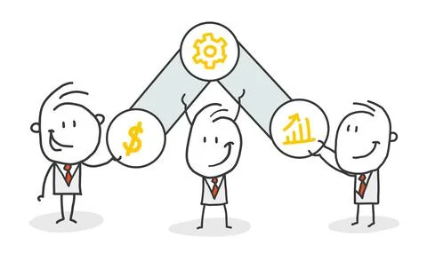 Process concept with designer and developer team collaboration working concept Stock Illustration