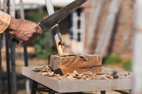 Process of construction of structure for tomato orchard. Selective focus. Stock Photos