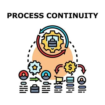 Process continuity business cycle management system concept Stock Illustration