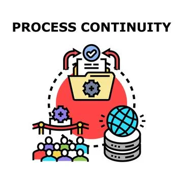 Process continuity ensuring global data management and team collaboration Stock Illustration