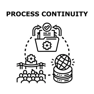 Process continuity ensuring global data management and team collaboration Stock-Illustration