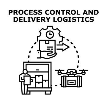 Process control and delivery logistics supply chain operations イラスト素材