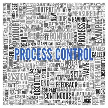 Process control concept word tag cloud design Illustrazione stock