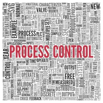 Process control concept word tag cloud design Stock Illustration