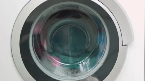 The Process of Convenient and Comfortable Laundry Washing, Washing in a Silent W Stock Footage 130814986