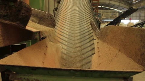 The process of conveying fertilizer production components onto the belt Stock Footage 139902031