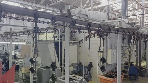 The process of the conveyor line for the production of copper-brass radiators Stock Footage 108951445