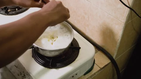 Process of cooking boiled noodles. Stock Footage 268412290