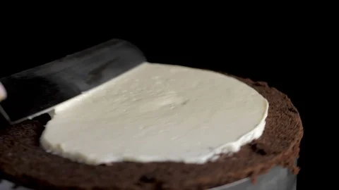 Process of cooking chocolate sponge cake. Step by step assembly chocolate cake Stock Footage 119549106