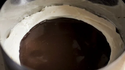 Process of cooking chocolate sponge cake. Step by step assembly chocolate cake Stock Footage 119549721