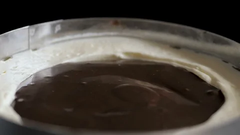 Process of cooking chocolate sponge cake. Step by step assembly chocolate cake Stock Footage 119549888