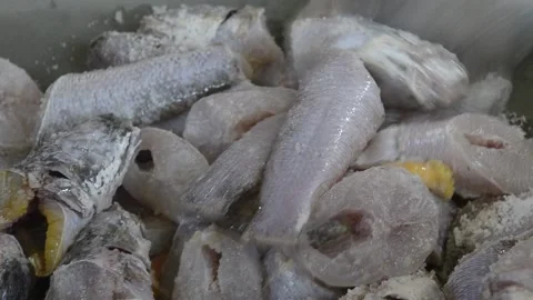 The process of cooking the culinary cork fish typical of Aceh Indonesia Stock Footage 133412609