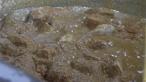 The process of cooking the culinary cork fish typical of Aceh Indonesia Stock Footage 133412652