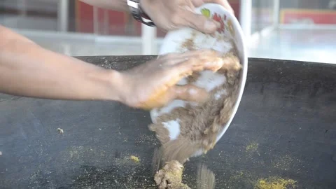 The process of cooking the culinary cork fish typical of Aceh Indonesia Stock Footage 133412778