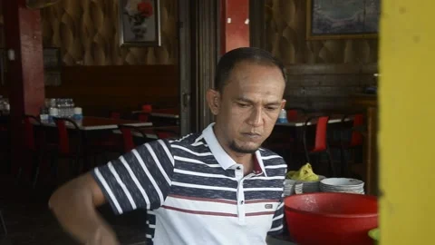 The process of cooking the culinary cork fish typical of Aceh Indonesia Stock Footage 133412840