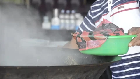 The process of cooking the culinary cork fish typical of Aceh Indonesia Stock Footage 133417866