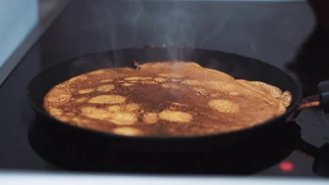 The process of cooking delicious pancakes Stock Footage 112017411