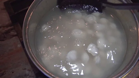Process of cooking dumplings, pelmeni, ravioli Stock Footage 103677072