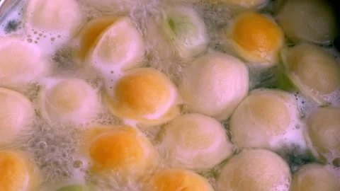 Process of cooking dumplings pelmeni ravioli Stock Footage 197008257