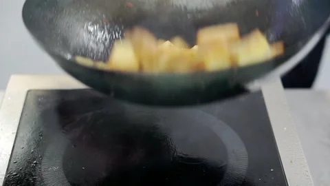 The process of cooking fried potatoes. Stock Footage 154849821