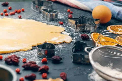 Process of cooking ginger bread cookies close up Stock Photos