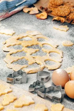 Process of cooking ginger bread cookies close up Stock Photos