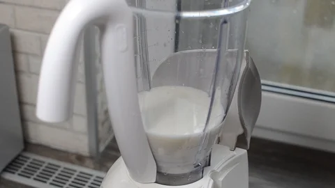 Process of cooking a healthy milkshake Stock Footage 87742249