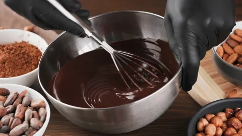 Process of cooking home made chocolate Vídeo Stock 145017796