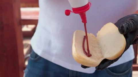 The process of cooking a hot dog close-up Stock Footage 170109343