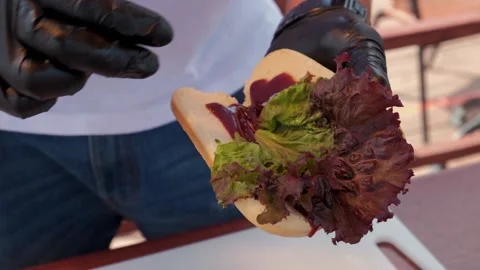 The process of cooking a hot dog close-up Stock Footage 170109459