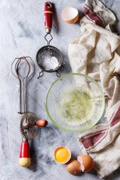 Process of cooking meringue Stock Photos