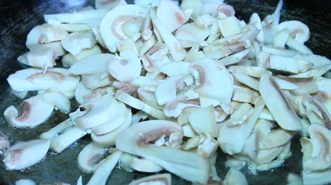 The process of cooking mushrooms Stock Footage 61453516