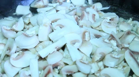 The process of cooking mushrooms Stock Footage 61453558