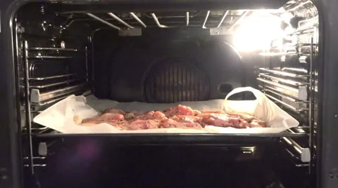 The process of cooking in the oven heat Stock Footage 47326480
