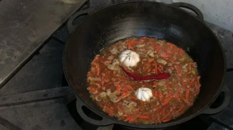 Process of cooking pilaf Stock Footage 960455