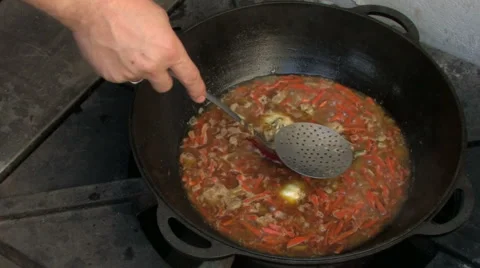 The process of cooking pilaf Stock Footage 960458