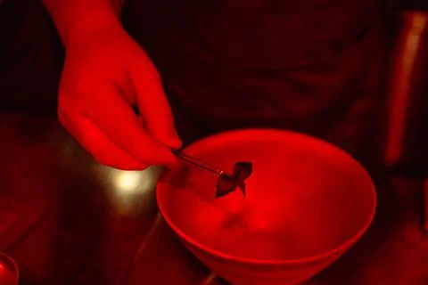 The process of cooking. red light Foto stock