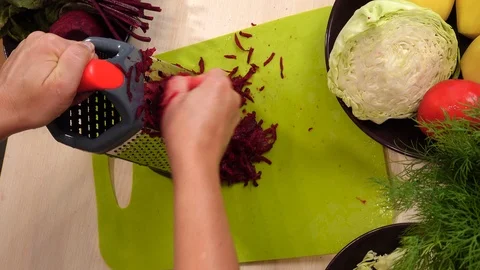 Process of cooking soup. Female hands close-up. Stock Footage 95473394