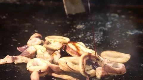 The process of cooking squid Stock Footage 265675040