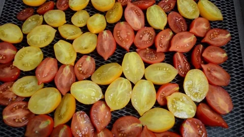 Process of cooking sun-dried tomatoes. Stock Footage 218739648