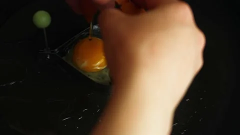 Process of cooking a surprise breakfast for March, 8. Word March formed of juicy Stock Footage 150506279