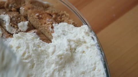 The process of cooking tiramisu.  Stock Footage 196847234