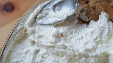 The process of cooking tiramisu.  Stock Footage 196847503