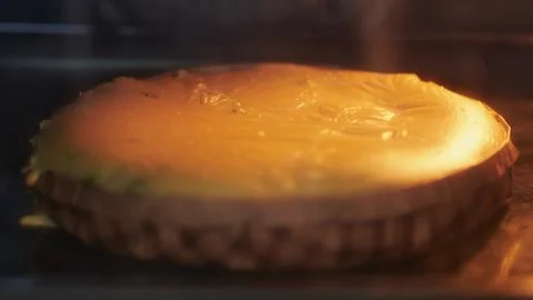 Process of cooking a turkey pie in a disposable paper baking dish. Pie with.. Stock Photos