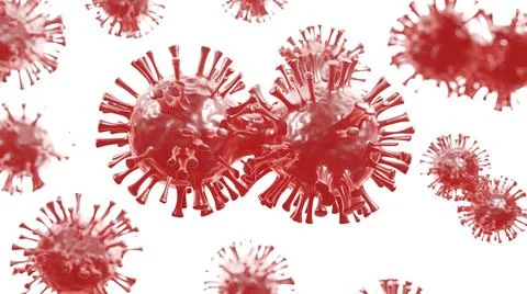 Process of coronavirus mutation. 3d illustration of close up virus new strain Illustrazione stock