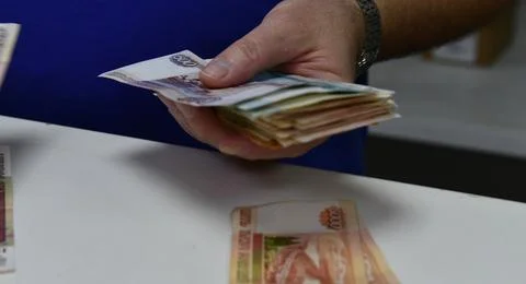 The process of counting money Stock Photos
