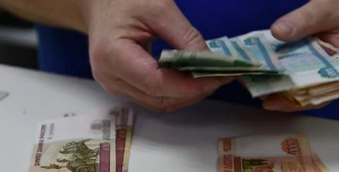 The process of counting money Stock Photos